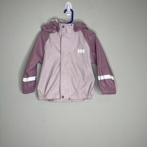 Helly Hansen Jacket Girls 12 Month Pink Bergen Waterproof RainHooded Reflective